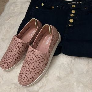 Michael Kors Ophelia Perforated Faux Leather Slip-On Sneaker size 7